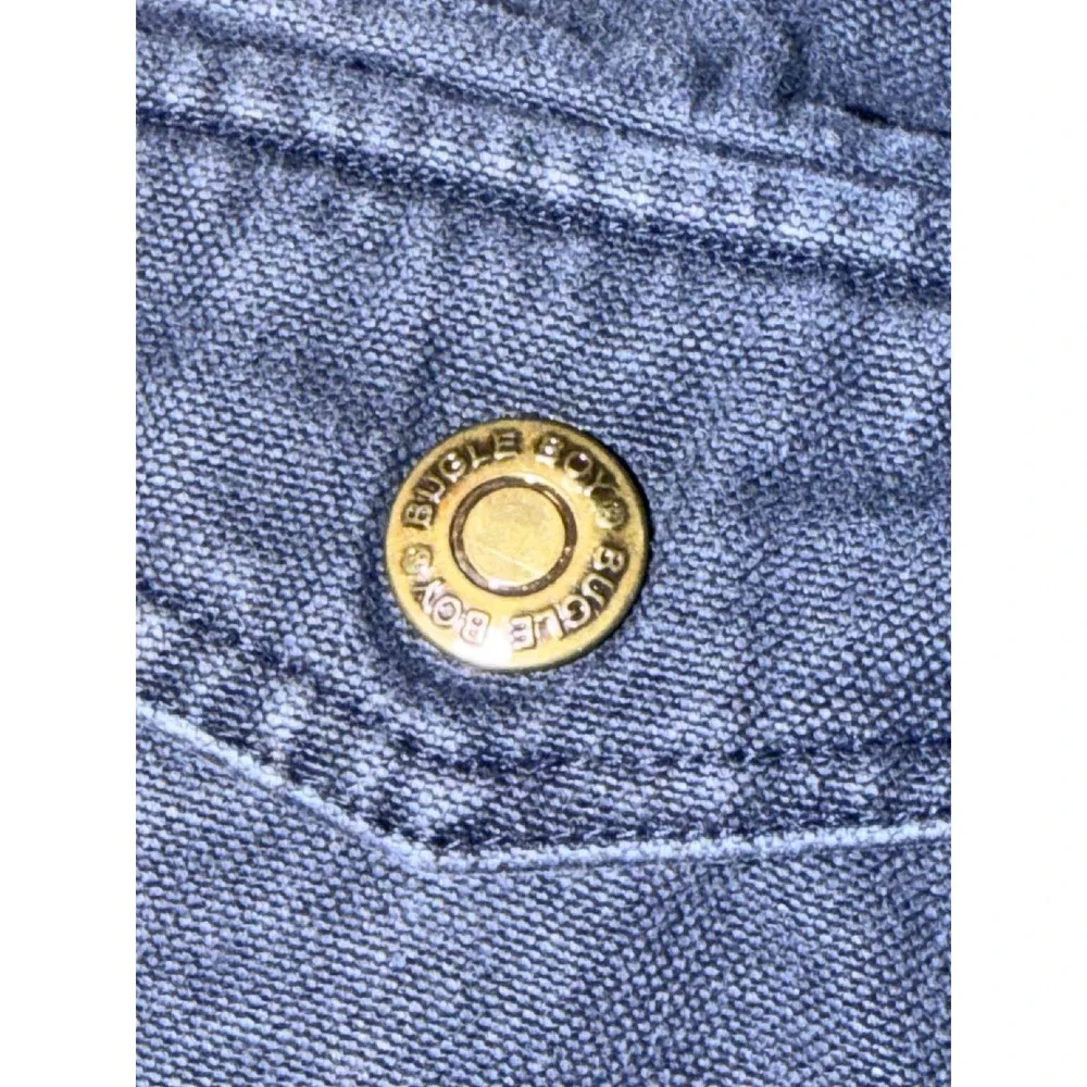 Bugle Boy Vintage 90s Cargo Shorts Sz 29 Blue Ramie Cotton Elastic Waist Utility
